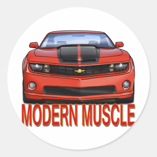 RED_FRONT_CAMARO.png Runder Aufkleber (Vorderseite)