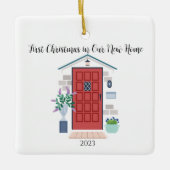 Red Front Door Erstes Weihnachten in unserer neuen Keramikornament (Vorderseite)