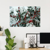 Red Frories Berries Wintersaison Poster Wand Kunst (Heimbüro)