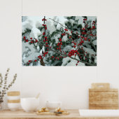 Red Frories Berries Wintersaison Poster Wand Kunst (Küche)