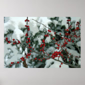 Red Frories Berries Wintersaison Poster Wand Kunst (Vorne)