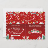 Red Frory Christmas HO!HO!HO!HO! Horizontal Einladung (Vorderseite)