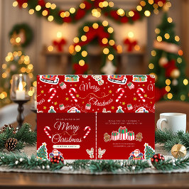 Red Frory Christmas HO!HO!HO!HO! Horizontal Einladung