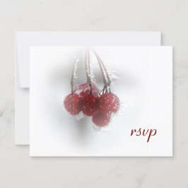 Red Frosty Berries Winter Wedding UAWG RSVP Karte