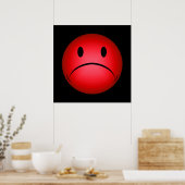 Red Frownie Face Poster (Küche)
