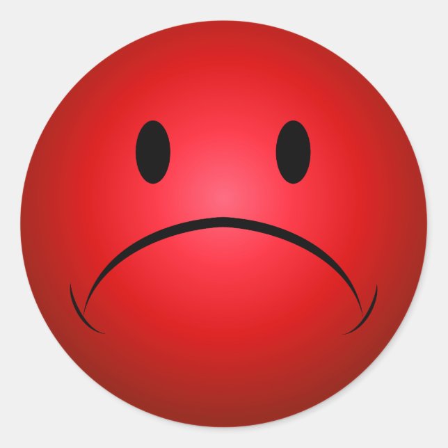 Red Frownie Face Sticker (Vorderseite)