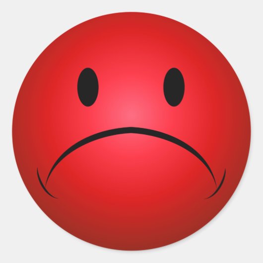 Red Frownie Face Sticker (Vorderseite)
