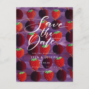 Red Fruit Country Skript Save the Date Postkarte