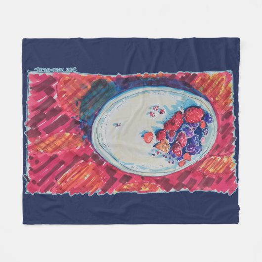 Red Fruits Bowl Fleecedecke (Vorderseite (Horizontal))