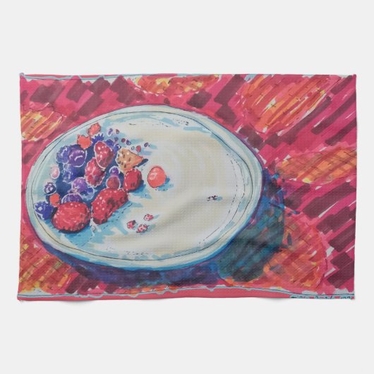 Red Fruits Bowl Geschirrtuch (Horizontal)