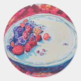 Red Fruits Bowl Runder Aufkleber
