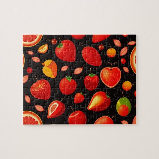 Red Fruits Pattern Puzzle (Horizontal)