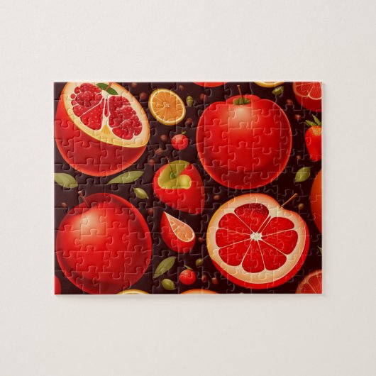 Red Fruits Pattern Puzzle (Horizontal)