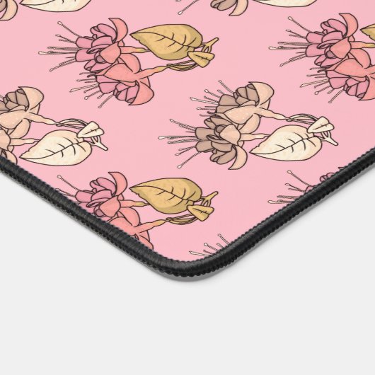 Red Fuchsia Blume Pattern Schreibtischunterlage (Ecke)