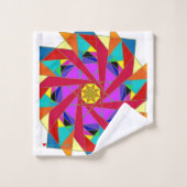 Red Fuchsia Orange Yellow Green Blue Violet Badhandtuch Set (Waschlappen)