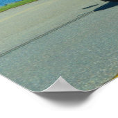 Red Fuel Tanker Truck & Lake Driving Art Print Poster (Ecke)