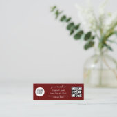 Red Fügen Sie Ihren QR-Logo-Code benutzerdefiniert Mini Visitenkarte (Stehend Vorderseite)