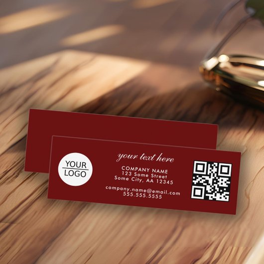 Red Fügen Sie Ihren QR-Logo-Code benutzerdefiniert Mini Visitenkarte