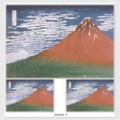 Red Fuji, Aka Fujiyama Volcano Katsushika Hokusai Aufkleber (Blatt)