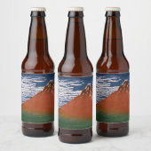 Red Fuji, Aka Fujiyama Volcano Katsushika Hokusai Bierflaschenetikett (Flaschen)
