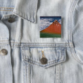 Red Fuji, Aka Fujiyama Volcano Katsushika Hokusai Button (Beispiel)
