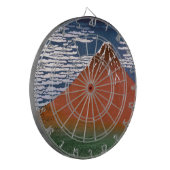 Red Fuji, Aka Fujiyama Volcano Katsushika Hokusai Dartscheibe (Vorderseite Links)