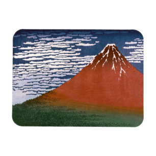 Red Fuji, Aka Fujiyama Volcano Katsushika Hokusai Magnet