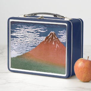 Red Fuji, Aka Fujiyama Volcano Katsushika Hokusai Metall Brotdose