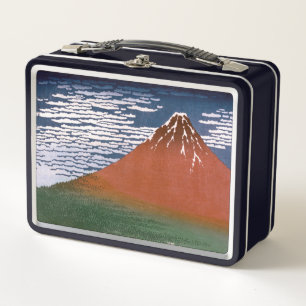 Red Fuji, Aka Fujiyama Volcano Katsushika Hokusai Metall Brotdose