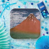 Red Fuji, Aka Fujiyama Volcano Katsushika Hokusai Pappteller (Party)
