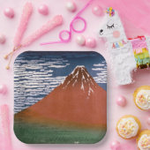 Red Fuji, Aka Fujiyama Volcano Katsushika Hokusai Pappteller (Party)