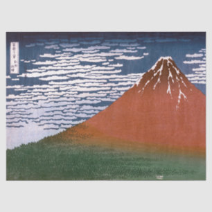 Red Fuji, Aka Fujiyama Volcano Katsushika Hokusai Seidenpapier