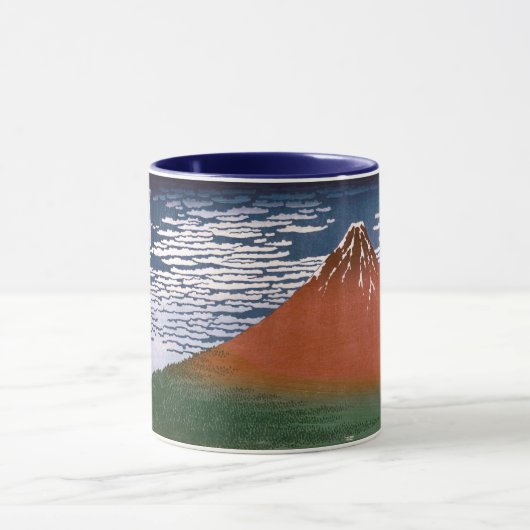 Red Fuji, Aka Fujiyama Volcano Katsushika Hokusai Tasse (Zentrum)