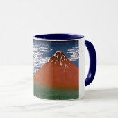 Red Fuji, Aka Fujiyama Volcano Katsushika Hokusai Tasse (VorderseiteRechts)
