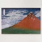 Red Fuji "Fujiyama" Volcano in Japanese Woodcut Puzzle (Horizontal)