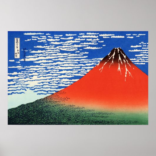 Red Fuji Hokusai Ukiyo-e japanische Kunst Poster (Vorne)