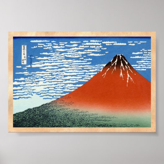 Red Fuji Südwind morgens Poster (Vorne)