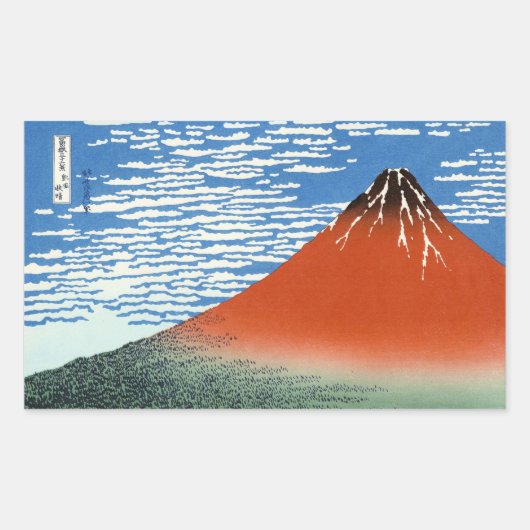 Red Fuji Südwind morgens Rechteckiger Aufkleber (Vorderseite)