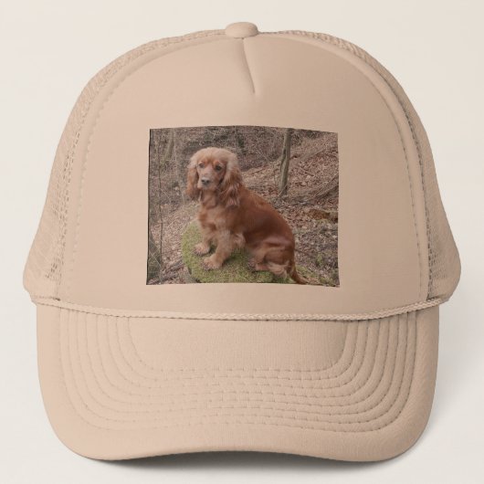 Red full cocker-spaniel.png truckerkappe (Vorderseite)