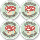 Red Fun Mushroom Grad- Pack mit 4 Aufklebern Aufkleber (Vorderseite)
