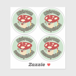 Red Fun Mushroom Grad- Pack mit 4 Aufklebern Aufkleber