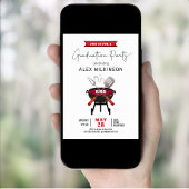 Red Fun Script Minimalistisch Abschluss GRILLEN Pa Einladung