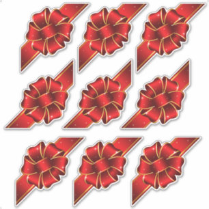 Red Funkelnd Gift Bows für die Versendung von Kis Aufkleber