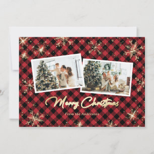 Red Funkelnd Gold Snowflakes Foto Weihnachten