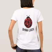 Red funkelnd Ladybug BOSS LADY Personalize T-Shirt (Rückseite)