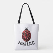 Red funkelnd Ladybug BOSS LADY Personalize Tasche (Rückseite)