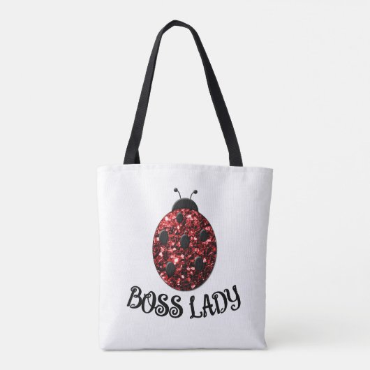 Red funkelnd Ladybug BOSS LADY Personalize Tasche (Rückseite)