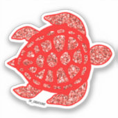 Red Funkelnd Turtle Aufkleber (Vorderseite)