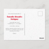 Red Funky Class Year Abschluss Postcard Postkarte (Rückseite)