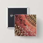 Red Funny Art Pattern Button (Vorne & Hinten)